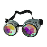 Steampunk silver goggles kaleidoscope lenses