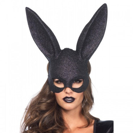Glitter masquerade rabbit mask Black