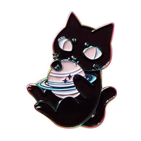 Cosmic Cat Enamel brooch