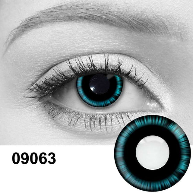 Blue Manga cosplay contact lenses - blue & black