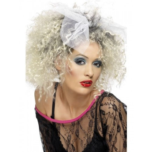80's Wild Child WIG with bow ADULT - Blond