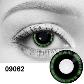 Green Manga cosplay contact lenses - green & black