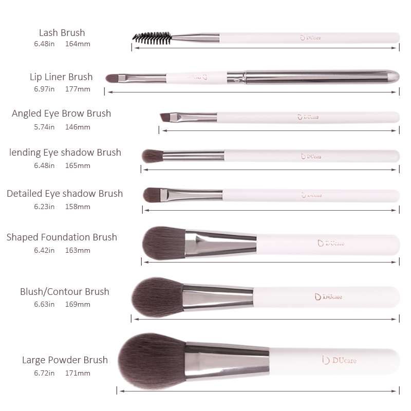 DUcare 8 pcs makeup brushes and holder