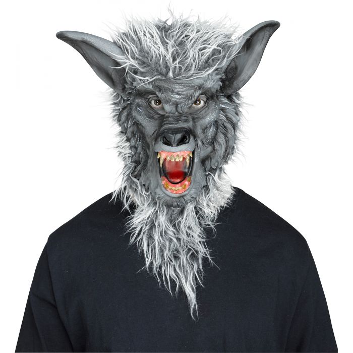 Werewolf Mask - Ferocious Fangs Grey