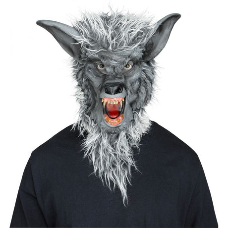Werewolf Mask - Ferocious Fangs Grey