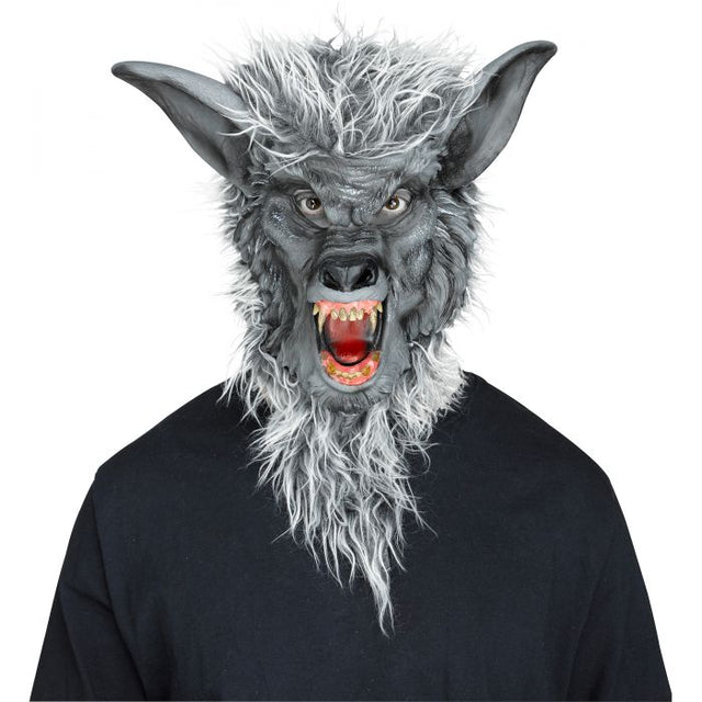 Werewolf Mask - Ferocious Fangs Grey