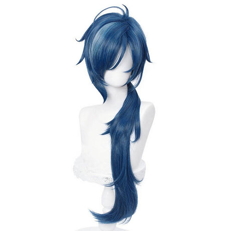 Long dark blue impact cosplay wig