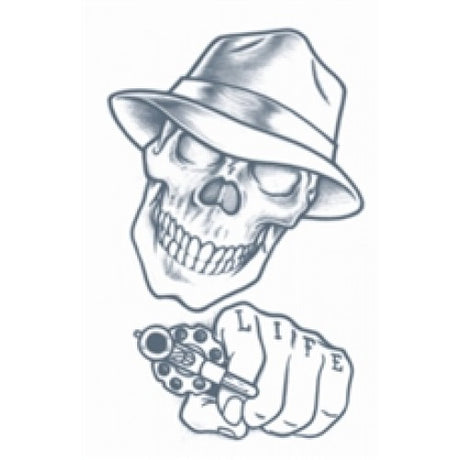 Stick Up Skull Prison Temp Tattoo