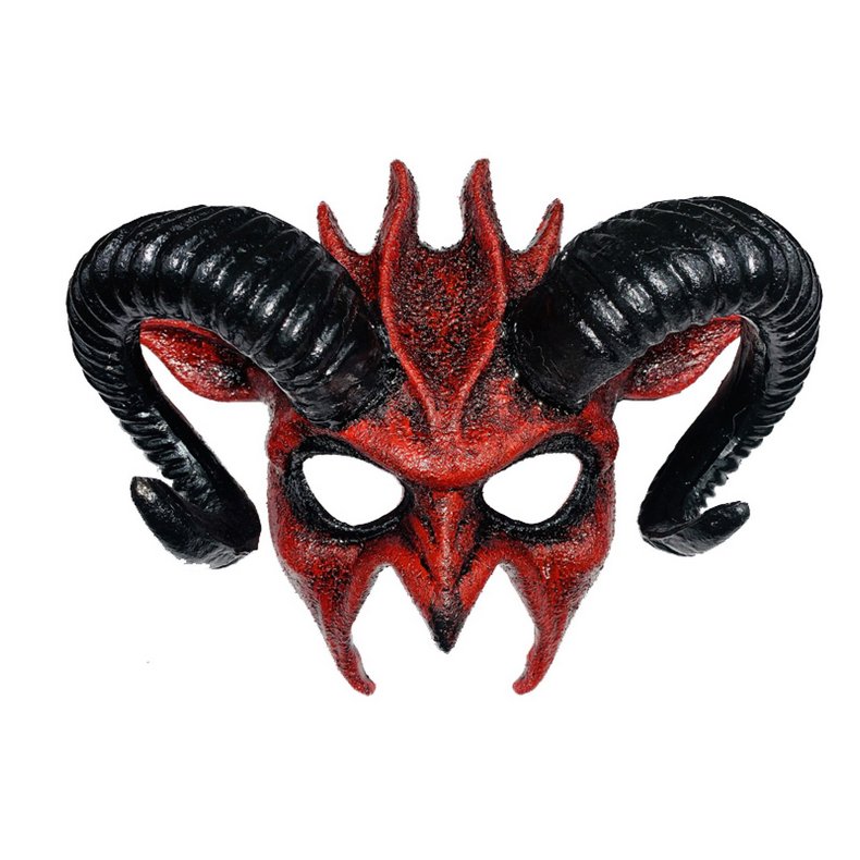 Horned Red Devil Mask