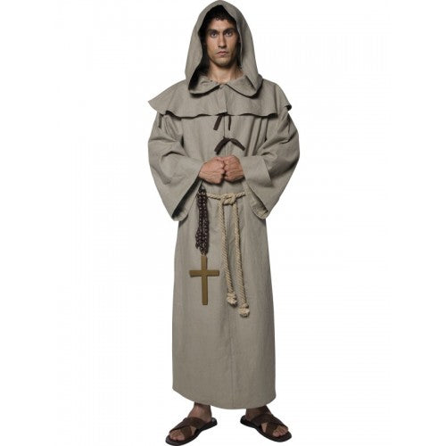 Old England Friar Tuck - Hooded robe M Grey