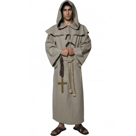 Old England Friar Tuck - Hooded robe M Grey