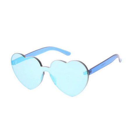Women's Plastic Heart Color Block w/ Color Mirror Lens Assorted
