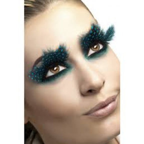 Feather Eyelashes with Aqua Dots