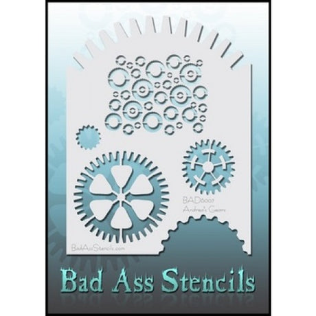 ISTENCILS 6007 Gears Bad Ass Full Size Stencils