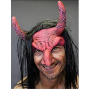 RED DEVIL mask With HAIR