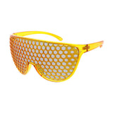 Honeycomb Sunglasses Plastic Large Teardrop Shield Frame- Assorted