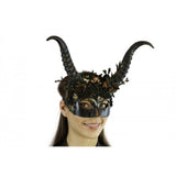 Forest style steampunk mask with horns and floral deco