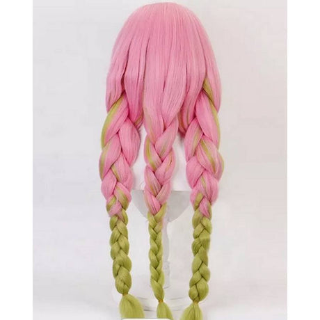 Long Pink Green cosplay Wig