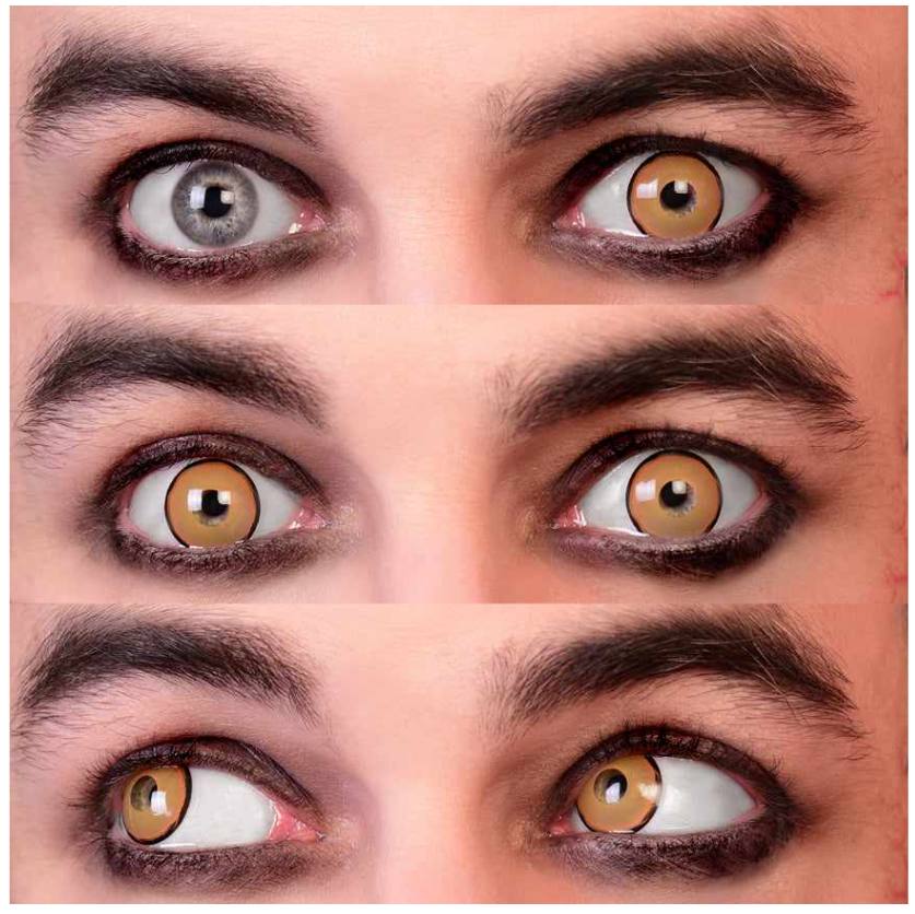 Villain Mini Sclera Contact Lenses -Orange/Yellow/Black