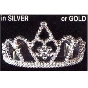 Plastic TIARA with Combs Silver