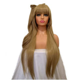 Long blond ponytail cosplay wig