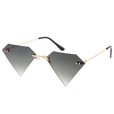 Unisex Metal Medium Diamond Rimless Novelty Frame Assorted