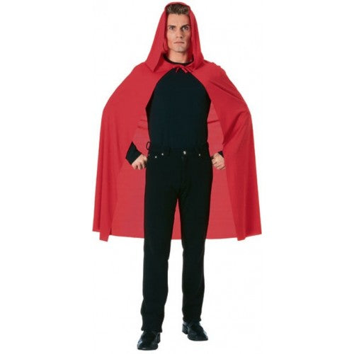 45" Red Hooded CAPE Red