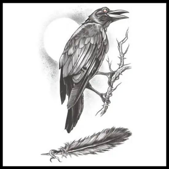 The Raven bird Gothic Temp Tattoo