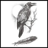 The Raven bird Gothic Temp Tattoo