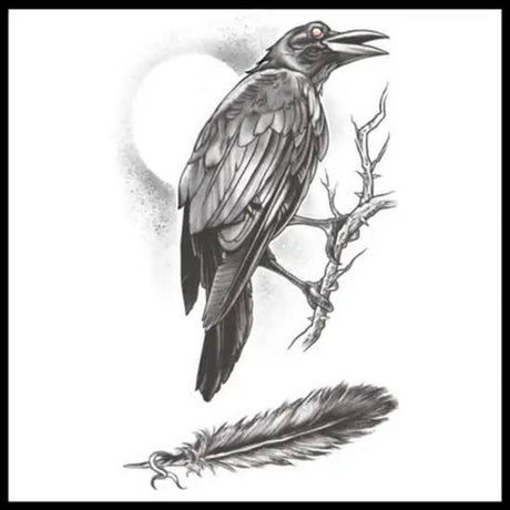 The Raven bird Gothic Temp Tattoo