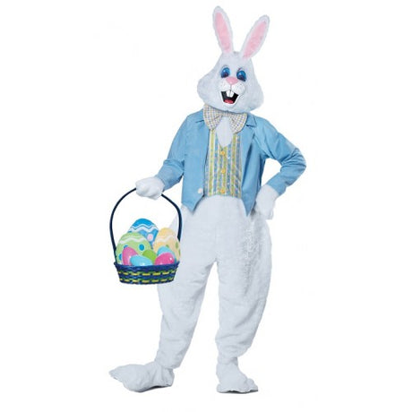 DELUXE EASTER BUNNY - adult costume S/M White/Blue