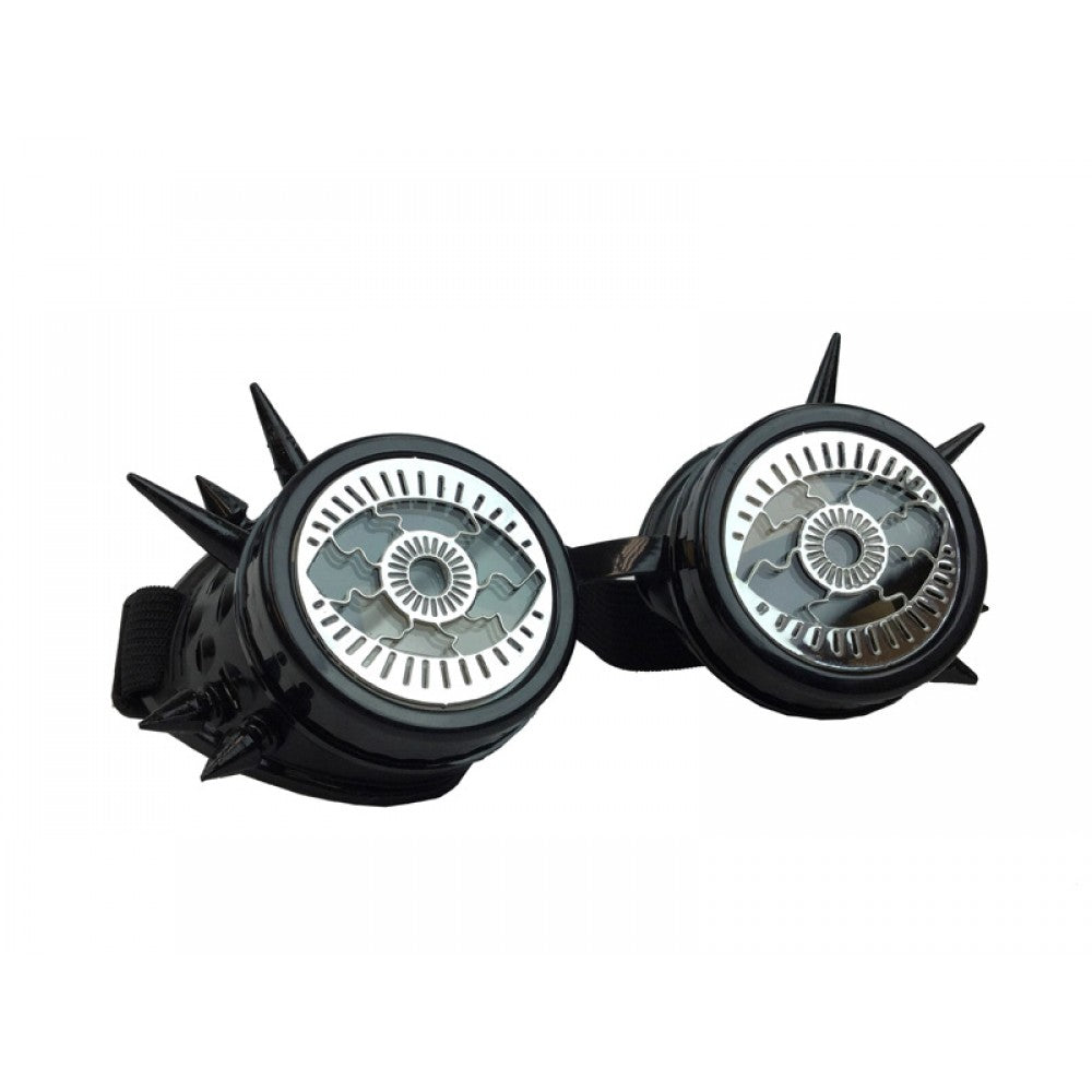 Black Steampunk Goggles with Spikes & eye