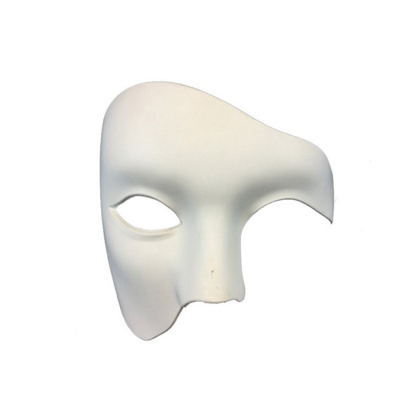 Asymmetrical Venetian Mask - White
