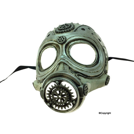 Steampunk silver color gas mask
