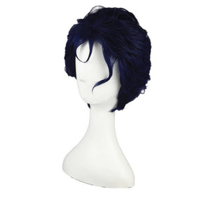 Short dark blue bizarre cosplay wig