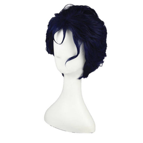 Short dark blue bizarre cosplay wig