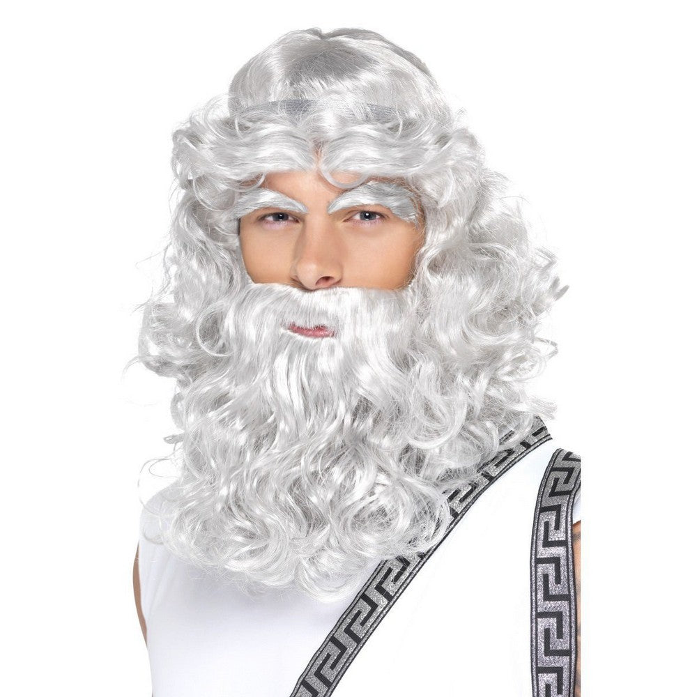 Zeus Wig, Beard and Eyebrows - Grey