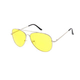 Unisex Large Metal Aviator Spring Temples sunglasses - Assorted