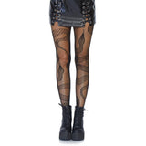 Snake fishnet tights- Black O.S.