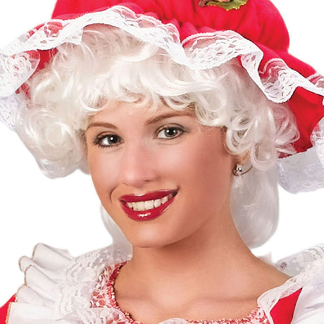 Mrs. Santa Curly Wig with ponytail