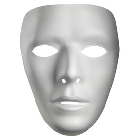 Blank Male plastic plain Mask - White