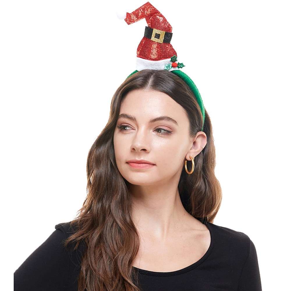 Christmas headband red hat with bow tie