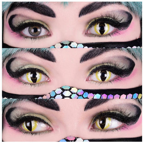 Thriller Contact Lenses- White, Yellow & Black