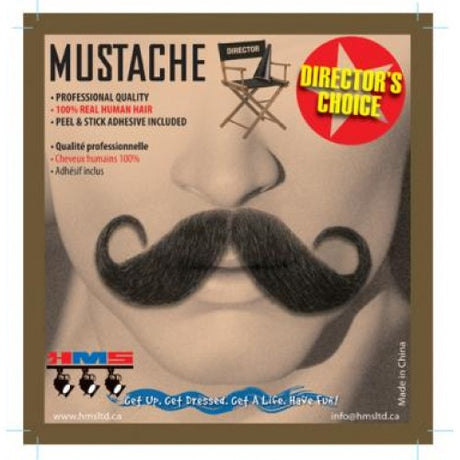 HANDLEBAR Human Hair MUSTACHE - Black