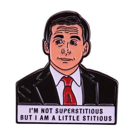 I'm not Superstitious Michael Quote Lapel Pin