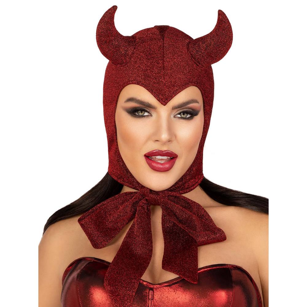 Glitter Shimmer Vintage Devil Bonnet- Red O.S.