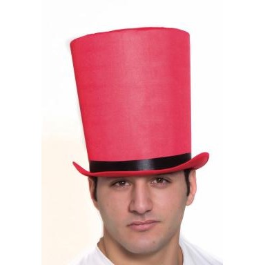 Satin VICTORIAN COACHMAN HAT R Red