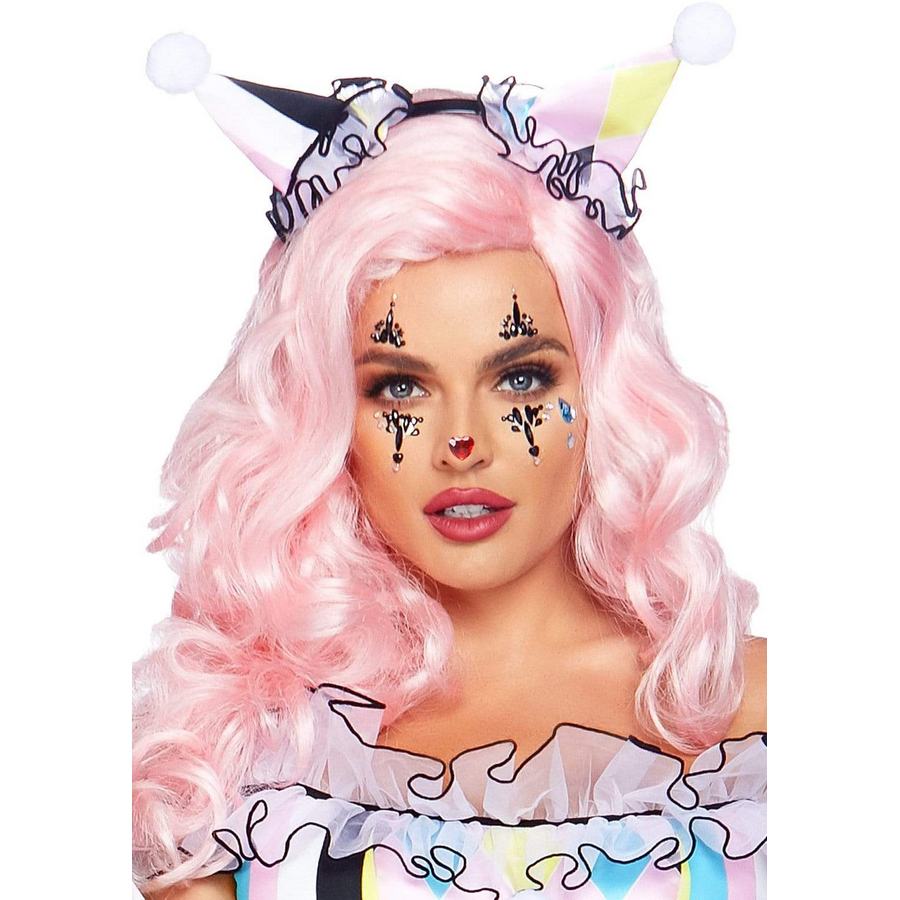 Harlequin Clown Face Jewels Stickers