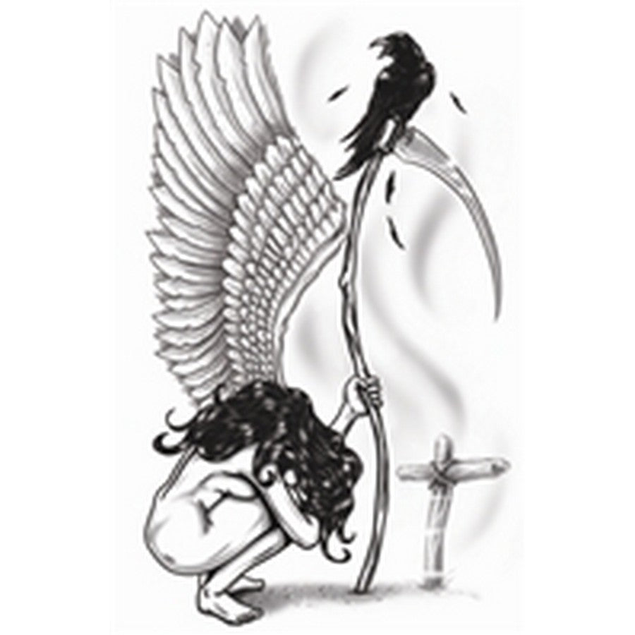 Angel Of Death Temp Tattoo - Gothic