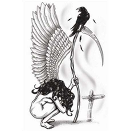 Angel Of Death Temp Tattoo - Gothic